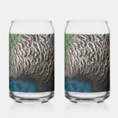 ピーコックフェザーIカラフル抽象芸術自然デザイン ガラス缶 (裏面)