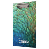 ピーコックフェザーIカラフル抽象芸術自然デザイン クリップボード (左)