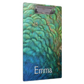 ピーコックフェザーIカラフル抽象芸術自然デザイン クリップボード (右)