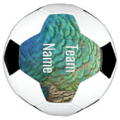 ピーコックフェザーIカラフル抽象芸術自然デザイン サッカーボール (回転)