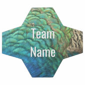 ピーコックフェザーIカラフル抽象芸術自然デザイン サッカーボール (フラット)