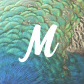 ピーコックフェザーIカラフル抽象芸術自然デザイン シール (正面)