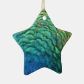 ピーコックフェザーIカラフル抽象芸術自然デザイン セラミックオーナメント (右)