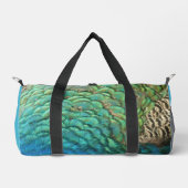 ピーコックフェザーIカラフル抽象芸術自然デザイン ダッフルバッグ (正面)