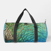 ピーコックフェザーIカラフル抽象芸術自然デザイン ダッフルバッグ (裏面)