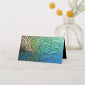 ピーコックフェザーIカラフル抽象芸術自然デザイン プレイスカード (裏面)