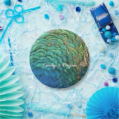 ピーコックフェザーIカラフル抽象芸術自然デザイン ペーパープレート (パーティー)