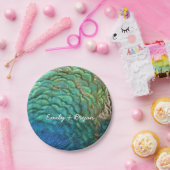 ピーコックフェザーIカラフル抽象芸術自然デザイン ペーパープレート (パーティー)