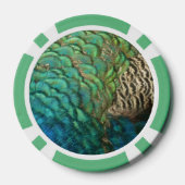 ピーコックフェザーIカラフル抽象芸術自然デザイン ポーカーチップ (裏面)