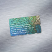ピーコックフェザーIカラフル抽象芸術自然デザイン マグネット名刺 (インサイチュ)
