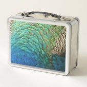 ピーコックフェザーIカラフル抽象芸術自然デザイン メタルランチボックス (裏面)