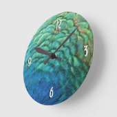 ピーコックフェザーIカラフル抽象芸術自然デザイン ラウンド壁時計 (傾斜)