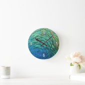 ピーコックフェザーIカラフル抽象芸術自然デザイン ラウンド壁時計 (ホーム)