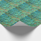 ピーコックフェザーIカラフル抽象芸術自然デザイン ラッピングペーパー (角)