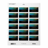 ピーコックフェザーIカラフル抽象芸術自然デザイン ラベル (フルシート)