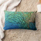 ピーコックフェザーIカラフル抽象芸術自然デザイン ランバークッション (ブランケット)