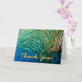 ピーコックフェザーIカラフル抽象芸術自然デザイン 箔グリーティングカード (蘭)