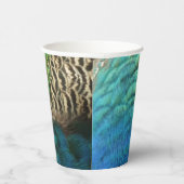 ピーコックフェザーIカラフル抽象芸術自然デザイン 紙コップ (右)