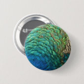 ピーコックフェザーIカラフル抽象芸術自然デザイン 缶バッジ (正面&裏面)