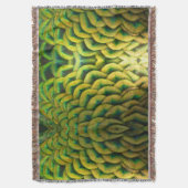 ピーコックフェザーIIカラフル自然 スローブランケット (正面縦)