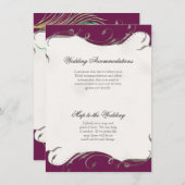 ピーコックフェザーNスワーズ – 披露宴,地図,ホテル 招待状 (正面/裏面)