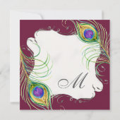 ピーコックフェザーN渦巻き旋回 – 結婚式招待状 招待状 (裏面)