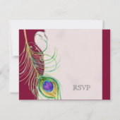ピーコックフェザーN渦巻き旋回 – 結婚式招待状 招待状 (裏面)