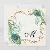 ピーコックフェザーN渦巻き旋回 – 結婚式招待状 招待状 (裏面)