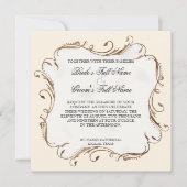 ピーコックフェザーN渦巻き旋回 – 結婚式招待状 招待状 (正面)