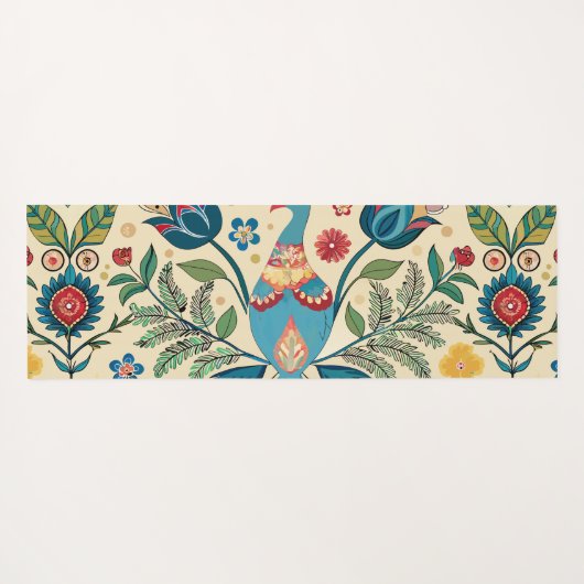 ピーコックフェストフローラカスタムパターン ヨガマット (裏面(横))