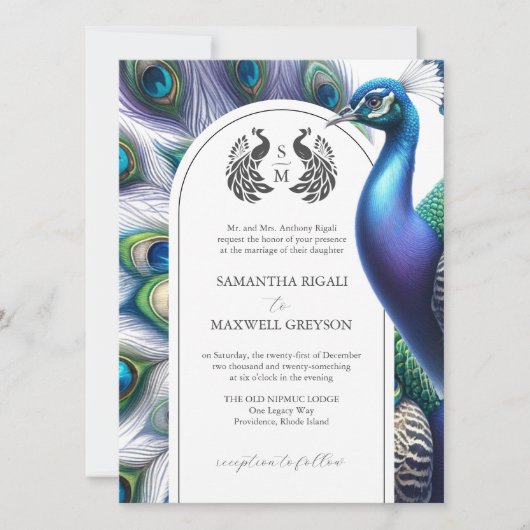 ピーコックフォーマル結婚式招待状 招待状 (正面)