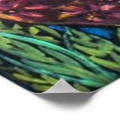 ピーコックフリダカーロとスカルポスター ポスター (角)