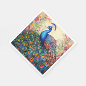 ピーコックフローラエレガントかわいらし紙ナプキンス スタンダードランチョンナプキン (角)