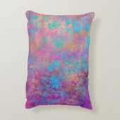 ピーコックフローラレースダイヤモンドエレガントパープルティール(緑がかった色) アクセントクッション (裏面(縦))