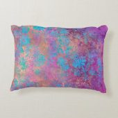 ピーコックフローラレースダイヤモンドエレガントパープルティール(緑がかった色) アクセントクッション (裏面)