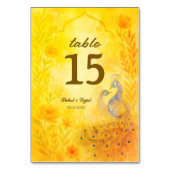 ピーコックフローラ結婚インディアンの表番号カード テーブルナンバー (正面)