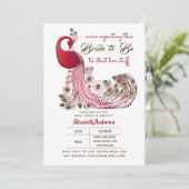 ピーコックブライド2ベストラットゥーズ彼女の物ブライダルシャワー 招待状 (スタンド正面)