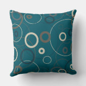 ピーコックブルーとグレーの円 クッション (裏面)