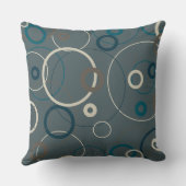 ピーコックブルーとグレーの円 クッション (裏面)