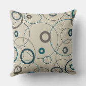 ピーコックブルーとグレーの円 クッション (裏面)