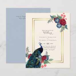 ピーコックブルーとバーガンディの秋冬結婚式