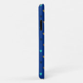 ピーコックブルーの水玉ハート Case-Mate iPhoneケース (裏面/右)
