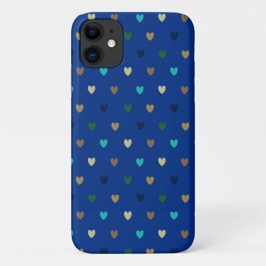 ピーコックブルーの水玉ハート Case-Mate iPhoneケース (裏面)