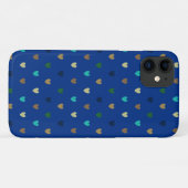 ピーコックブルーの水玉ハート Case-Mate iPhoneケース (裏面(横))