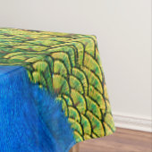 ピーコックブルーの頭にカラフルな尾羽根 テーブルクロス (インサイチュ)