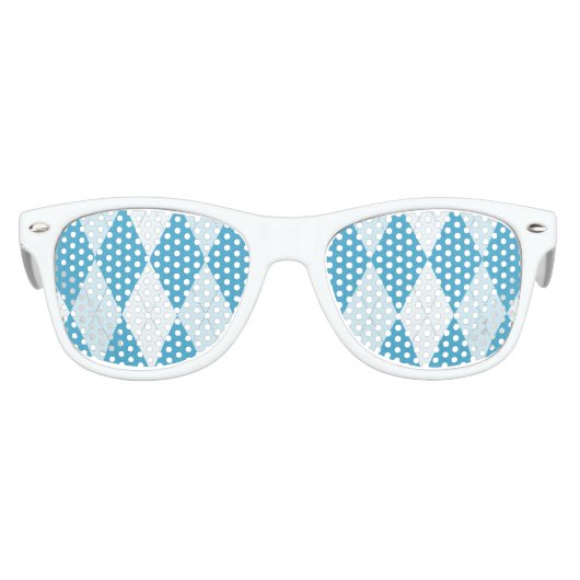 ピーコックブルーアーガイル小ダイヤモンド形 キッズサングラス (正面)