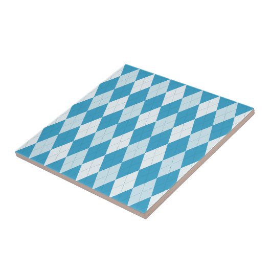 ピーコックブルーアーガイル小ダイヤモンド形 タイル (側面)