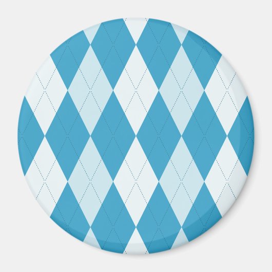 ピーコックブルーアーガイル小ダイヤモンド形 マグネット (正面)