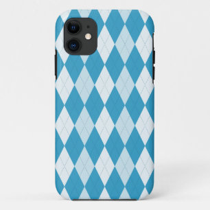 ピーコックブルーアーガイル小ダイヤモンド形 iPhone 11 ケース