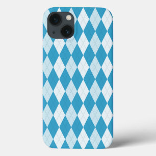 ピーコックブルーアーガイル小ダイヤモンド形 iPhone 13ケース